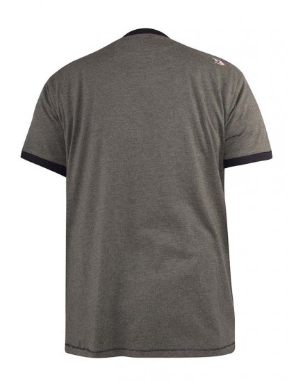 D555 Hereford Brooklyn Motorbike Printed Ringer T-Shirt Khaki - Magliette - Magliette Uomo Taglie Forti