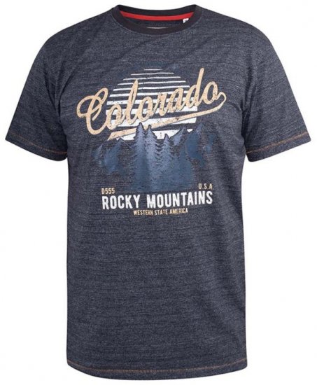 D555 Cairns Navy Fine Stripe Colorado Printed T-Shirt - Magliette - Magliette Uomo Taglie Forti