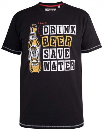 D555 Salford Save Water Drink Beer T-shirt Black - Magliette - Magliette Uomo Taglie Forti