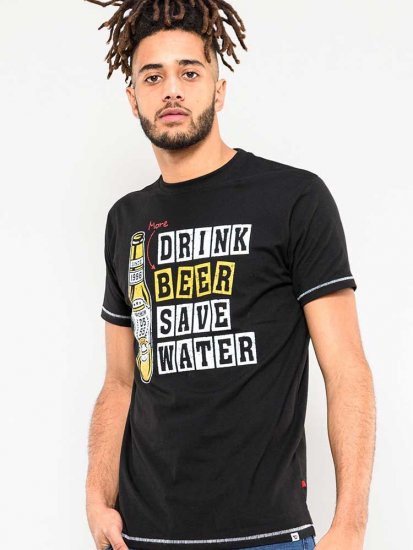 D555 Salford Save Water Drink Beer T-shirt Black - Magliette - Magliette Uomo Taglie Forti