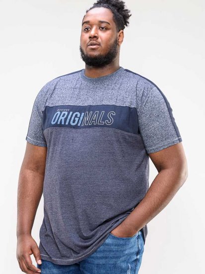D555 Anson Originals Printed T-shirt Denim Marl - Magliette - Magliette Uomo Taglie Forti