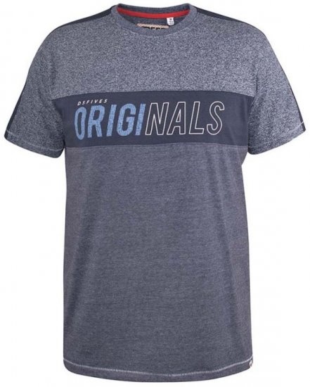 D555 Anson Originals Printed T-shirt Denim Marl - Magliette - Magliette Uomo Taglie Forti