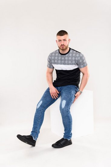 D555 Vista Couture Cut And Sew Curved Hem T-Shirt - Magliette - Magliette Uomo Taglie Forti