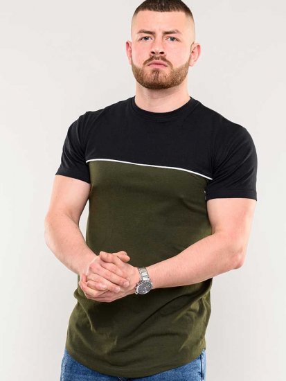 D555 Buckland Couture Cut And Sew Curved Hem T-Shirt - Magliette - Magliette Uomo Taglie Forti