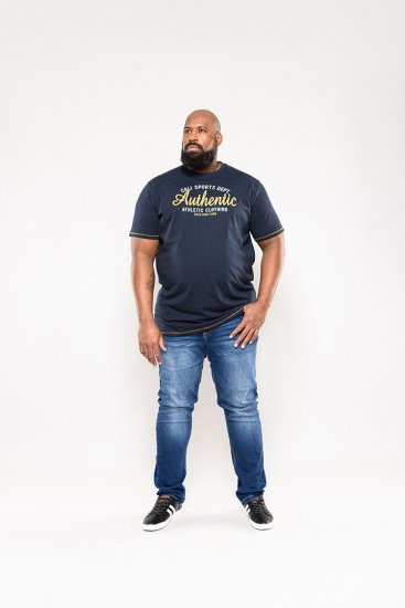 D555 Jasper Authentic Printed T-shirt Navy - Magliette - Magliette Uomo Taglie Forti