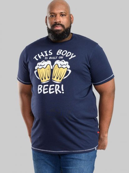 D555 Dartmoor Built On Beer Printed T-Shirt - Magliette - Magliette Uomo Taglie Forti