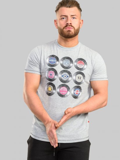 D555 Hexworth Vinyl Records Printed T-Shirt - Magliette - Magliette Uomo Taglie Forti
