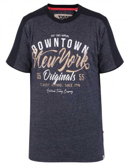 D555 Tiverton Printed Fine Stripe T-shirt - Magliette - Magliette Uomo Taglie Forti