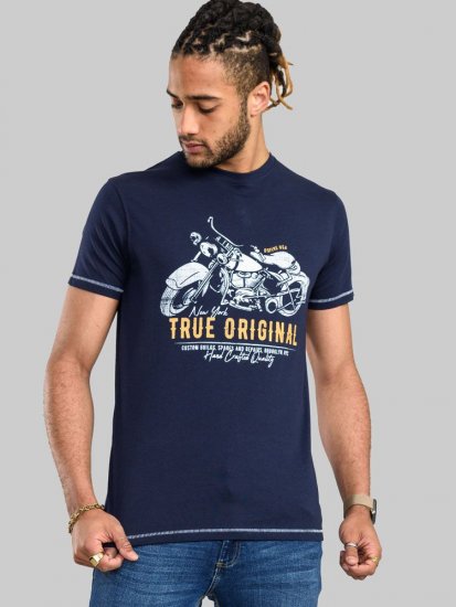 D555 Axbridge Motorbike Printed T-Shirt - Magliette - Magliette Uomo Taglie Forti