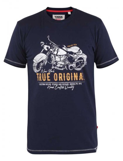 D555 Axbridge Motorbike Printed T-Shirt - Magliette - Magliette Uomo Taglie Forti