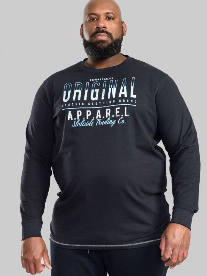 D555 Yeovil Long Sleeve T-Shirt - Magliette - Magliette Uomo Taglie Forti