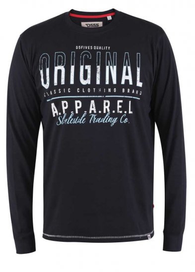 D555 Yeovil Long Sleeve T-Shirt - Magliette - Magliette Uomo Taglie Forti