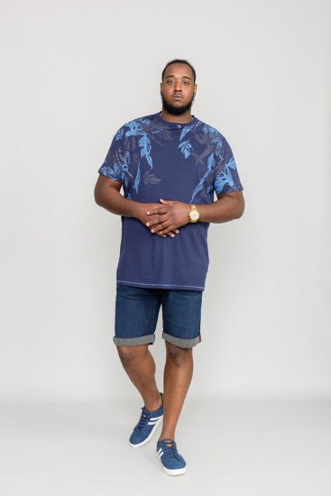 D555 BROMLEY Floral Panel Printed T-Shirt - Magliette - Magliette Uomo Taglie Forti
