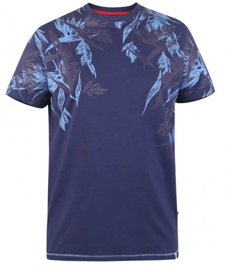 D555 BROMLEY Floral Panel Printed T-Shirt - Magliette - Magliette Uomo Taglie Forti