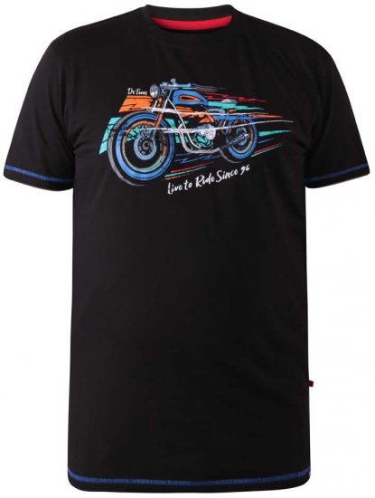 D555 CHINFORD Live To Ride Motorbike T-Shirt - Magliette - Magliette Uomo Taglie Forti