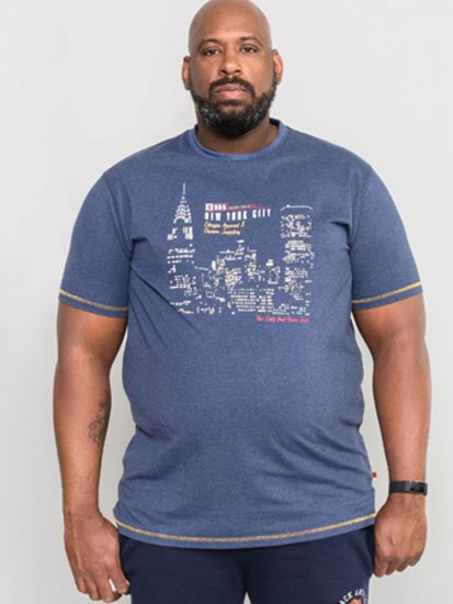 D555 DEBDEN NYC Night Skyline T-Shirt - Magliette - Magliette Uomo Taglie Forti