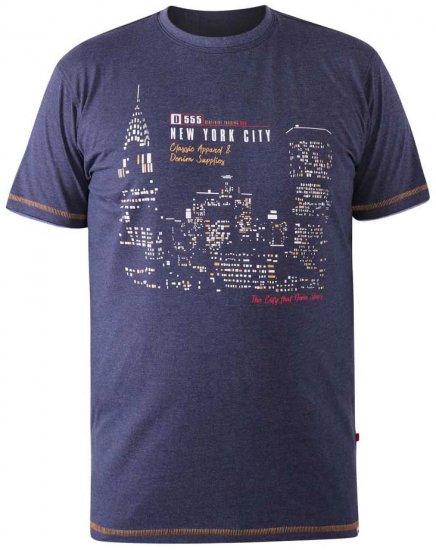 D555 DEBDEN NYC Night Skyline T-Shirt - Magliette - Magliette Uomo Taglie Forti
