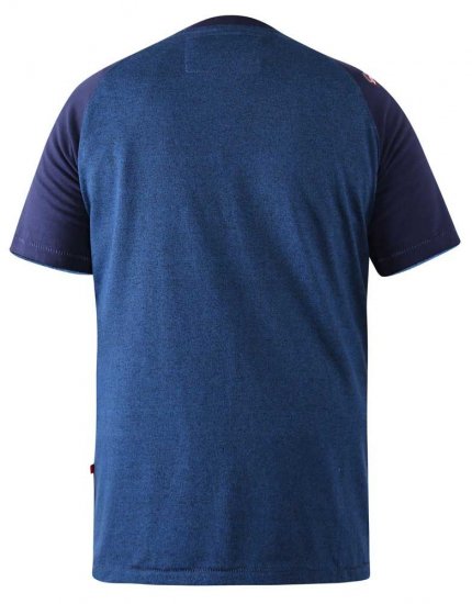 D555 Porter Raglan Sleeve Printed T-Shirt Blue - Magliette - Magliette Uomo Taglie Forti