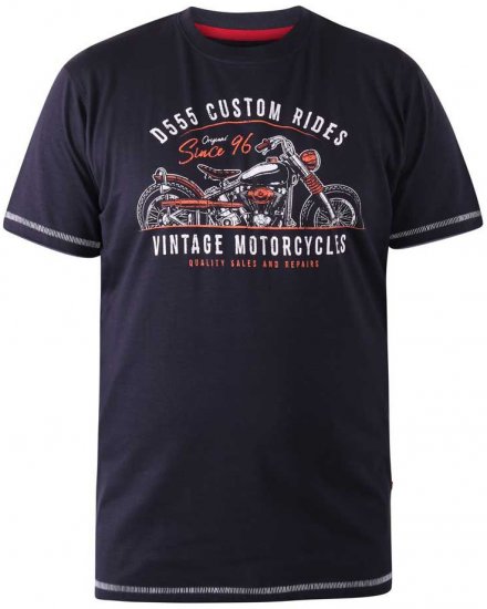 D555 CHESHUNT Vintage Motorcycle T-Shirt - Magliette - Magliette Uomo Taglie Forti