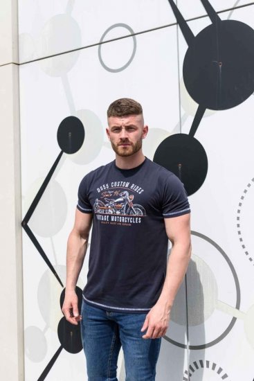 D555 CHESHUNT Vintage Motorcycle T-Shirt - Magliette - Magliette Uomo Taglie Forti