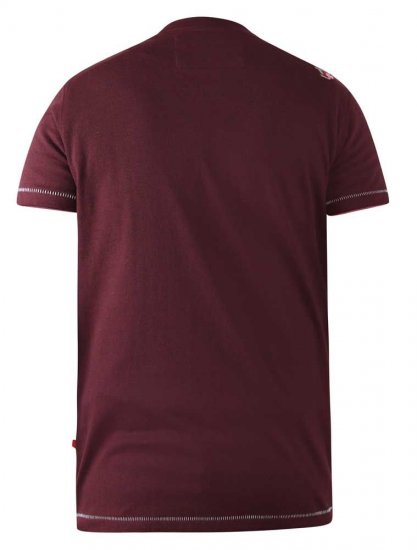 D555 Wharf California Eagle Printed T-Shirt Burgundy - Magliette - Magliette Uomo Taglie Forti