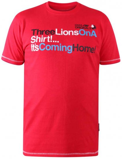 D555 LIONS England T-shirt - Magliette - Magliette Uomo Taglie Forti
