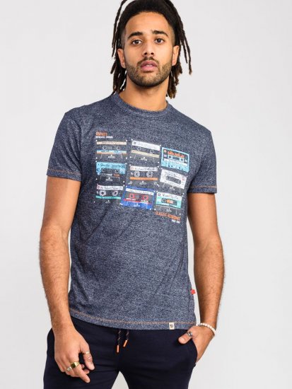 D555 Apsey Multi Cassette Tape Printed T-Shirt - Magliette - Magliette Uomo Taglie Forti