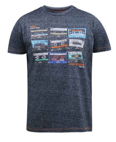 D555 Apsey Multi Cassette Tape Printed T-Shirt - Magliette - Magliette Uomo Taglie Forti