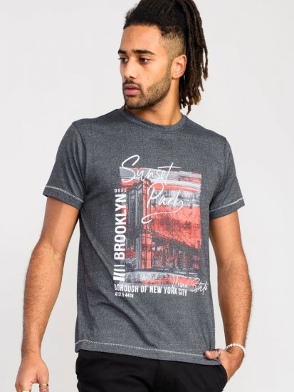 D555 Bramfield Sunset Park Brooklyn Printed T-Shirt - Magliette - Magliette Uomo Taglie Forti