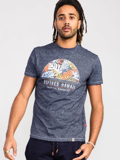 D555 Upton Hawaii Leaf Printed T-Shirt - Magliette - Magliette Uomo Taglie Forti