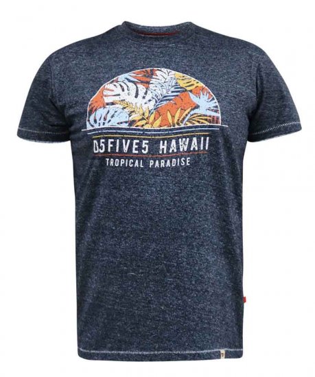 D555 Upton Hawaii Leaf Printed T-Shirt - Magliette - Magliette Uomo Taglie Forti