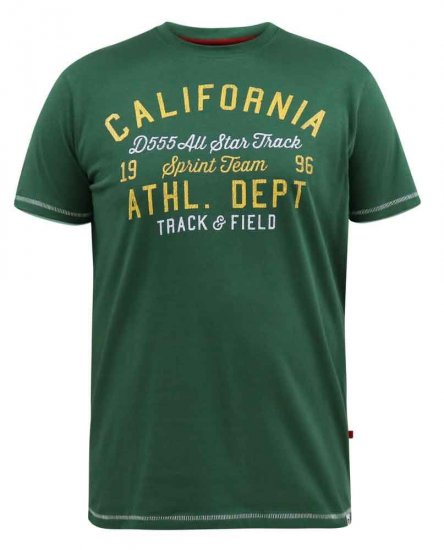 D555 Parnwell California Athletics Printed T-Shirt - Magliette - Magliette Uomo Taglie Forti