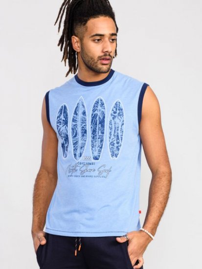 D555 Bretton Surf Board Printed Sleeveless T-Shirt - Magliette - Magliette Uomo Taglie Forti