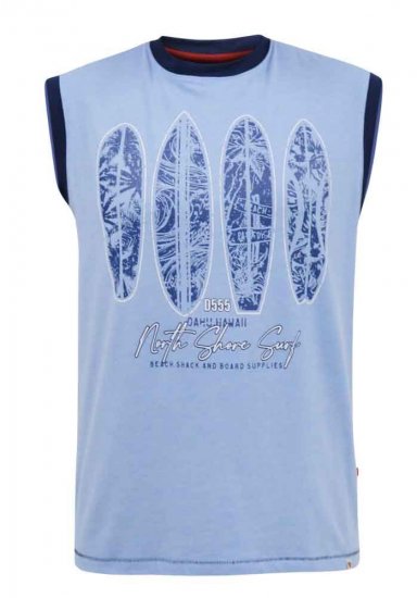 D555 Bretton Surf Board Printed Sleeveless T-Shirt - Magliette - Magliette Uomo Taglie Forti