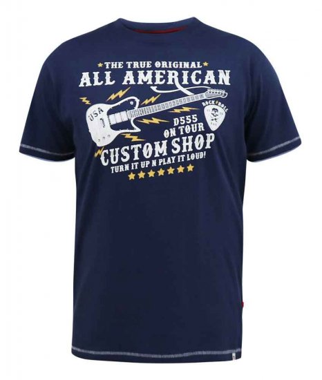 D555 Bronte All American Guitar Printed T-Shirt - Magliette - Magliette Uomo Taglie Forti