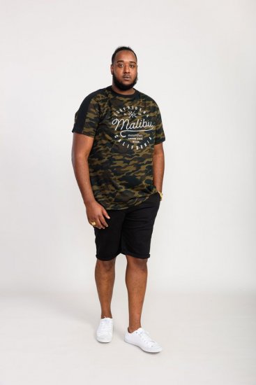 D555 Sullivan Ao Camo T-Shirt With Chest Print - Magliette - Magliette Uomo Taglie Forti