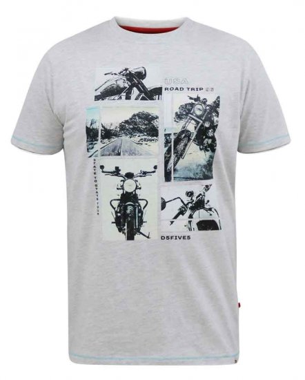 D555 Trafford Bike Photo Printed T-Shirt White - Magliette - Magliette Uomo Taglie Forti