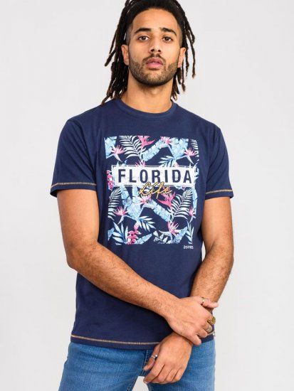 D555 Prestwick Florida Floral Printed T-Shirt - Magliette - Magliette Uomo Taglie Forti
