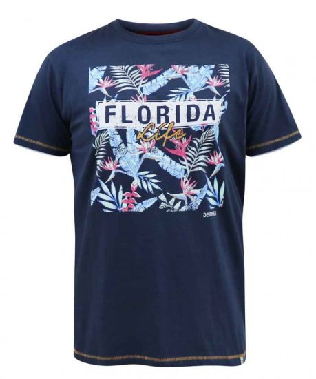 D555 Prestwick Florida Floral Printed T-Shirt - Magliette - Magliette Uomo Taglie Forti