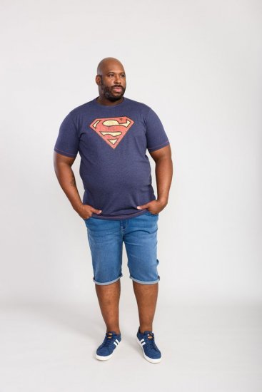 D555 Scampton Official Superman Printed T-Shirt Navy - Magliette - Magliette Uomo Taglie Forti