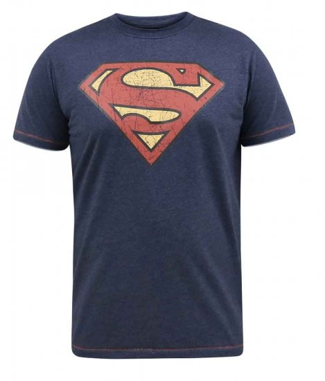 D555 Scampton Official Superman Printed T-Shirt Navy - Magliette - Magliette Uomo Taglie Forti
