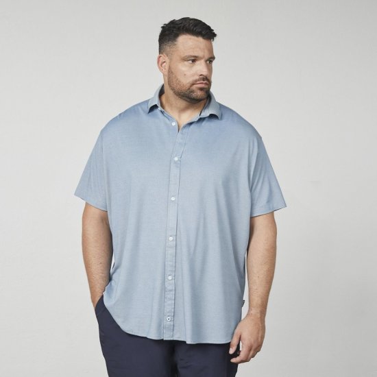North Latitude 61116 Camicia Piqué Melange a Maniche Corte Blu - Polo - Polo Uomo Taglie Forti