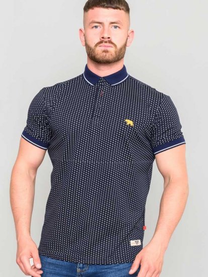 D555 Battersea Polo Shirt With Chest Embroidery Navy - Polo - Polo Uomo Taglie Forti