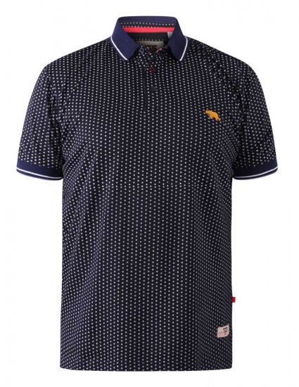 D555 Battersea Polo Shirt With Chest Embroidery Navy - Polo - Polo Uomo Taglie Forti