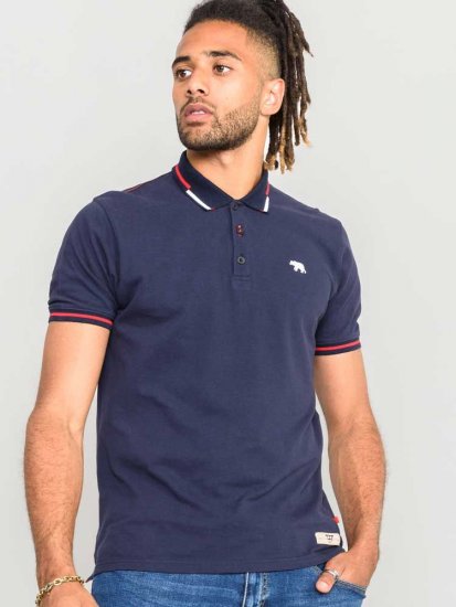 D555 Sloane Polo Shirt With Chest Embroidery Navy - Polo - Polo Uomo Taglie Forti