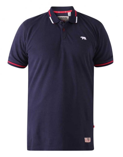 D555 Sloane Polo Shirt With Chest Embroidery Navy - Polo - Polo Uomo Taglie Forti