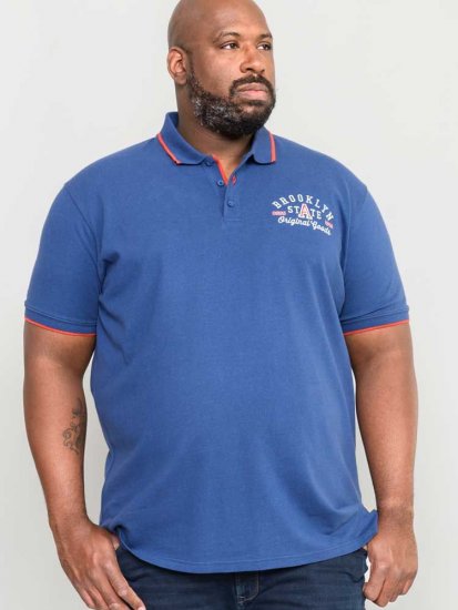 D555 Canning Chest Embroidery Polo Shirt Denim - Polo - Polo Uomo Taglie Forti