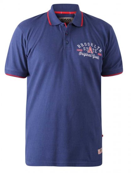 D555 Canning Chest Embroidery Polo Shirt Denim - Polo - Polo Uomo Taglie Forti