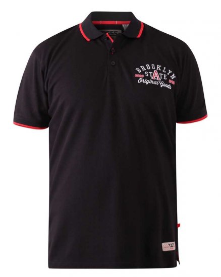 D555 Canning Chest Embroidery Polo Shirt Black - Polo - Polo Uomo Taglie Forti