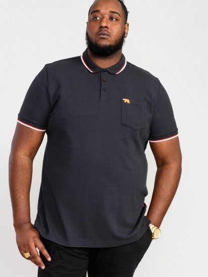 D555 Kirby Birdseye Pique Polo Black - Polo - Polo Uomo Taglie Forti
